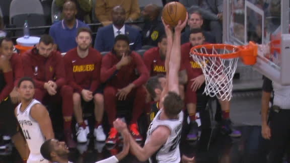 Poeltl denies Love at the basket