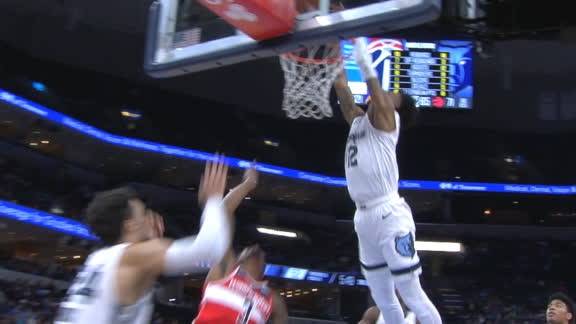 Morant shows off hops on goaltending call
