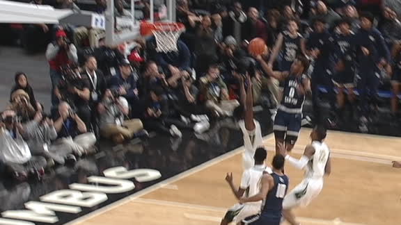 Bronny steals inbounds and drives in for clutch layup