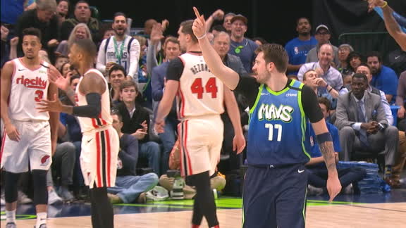 Luka catches defender reaching for and-1 trey