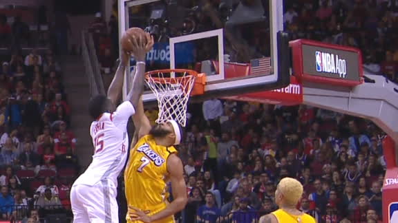 McGee's monstrous block leads to layup for LeBron