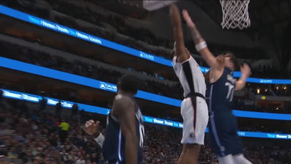 Kawhi dunks on Luka after big block
