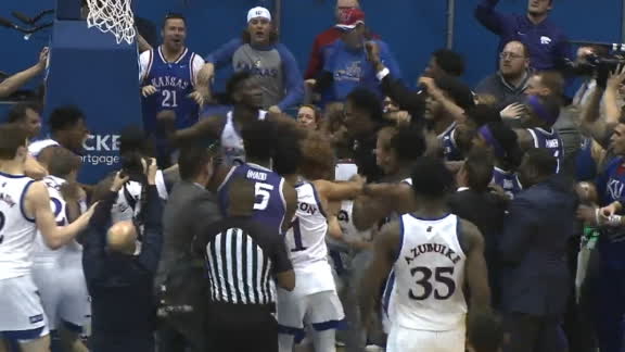 Massive brawl breaks out at end of Kansas-Kansas State