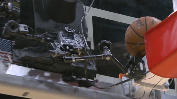 Jokic's missed dunk ends up stuck behind the backboard