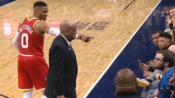 Westbrook complains about fan sitting courtside