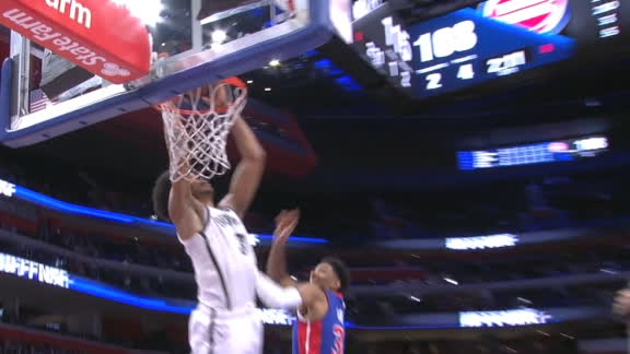 Allen's alley-oop jam extends the Nets' OT lead