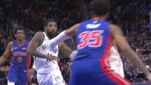 Kyrie sauces the Pistons' defense for the layup
