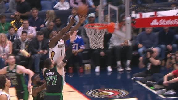 Zion flies in for putback dunk