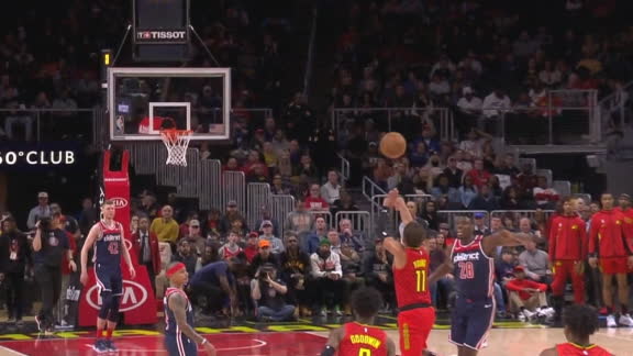 Young launches buzzer-beating shot from half court