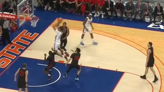 Alston throws it off the glass to himself