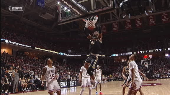 Bey soars through Temple's D for huge slam
