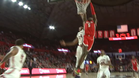 Edwards slips free for the breakaway dunk