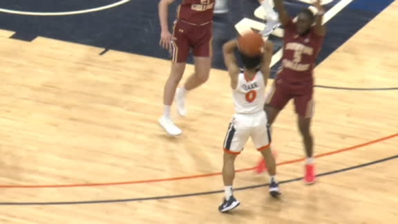 Virginia accidentally hits 3 on alley-oop attempt