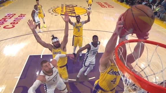 The Bald Eagle comes soaring in for emphatic putback slam