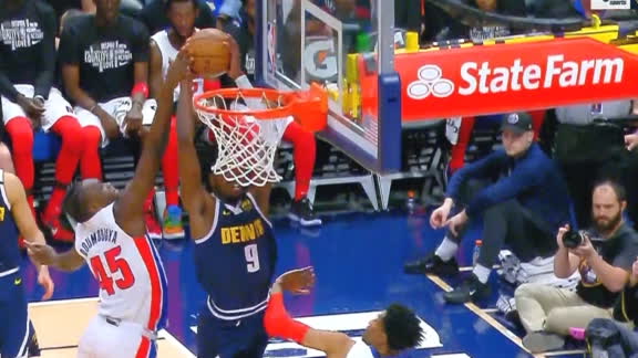 Great Nuggets ball movement leads to the Grant dunk