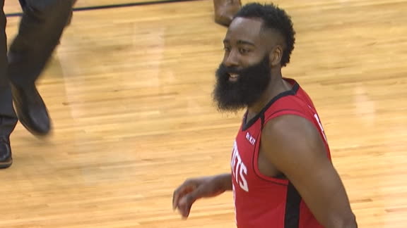 Harden drills step-back over Morant
