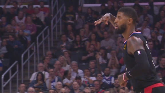 George spikes dunk, bottoms deep 3