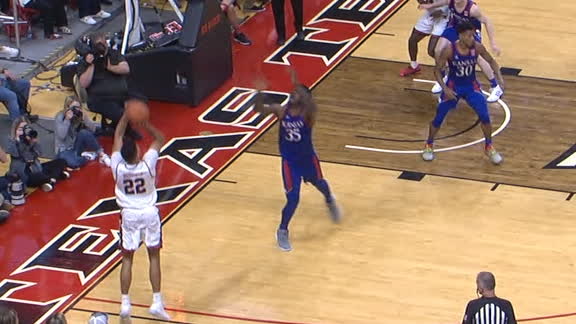 Texas Tech's Holyfield ties game with 3-pointer