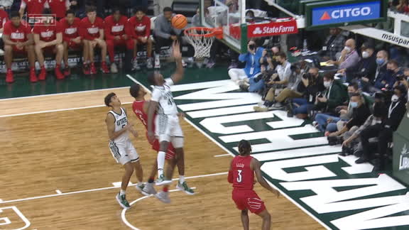 MSU's Gabe Brown stuffs the sheet with steal, bucket