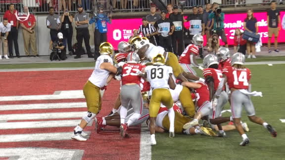 No. 2 Ohio State wears down No. 5 Notre Dame 21-10