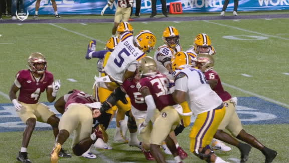 LSU QB Jayden Daniels Got Speared Trying To Hurdle Florida State