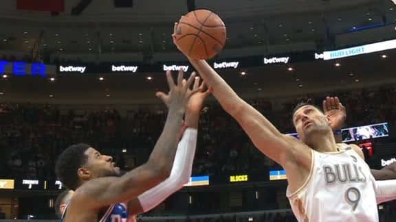 Paul George leaves in the second quarter of the 76ers' win with a pinky injury.