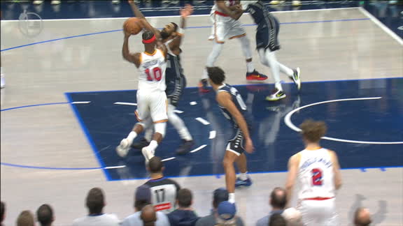 Jimmy Butler turns it over for the Warriors after charging through Kyrie Irving late.