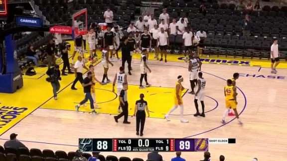 The Lakers defeat the Spurs 89-88 after a go-ahead putback dunk from Darius Bazley late.