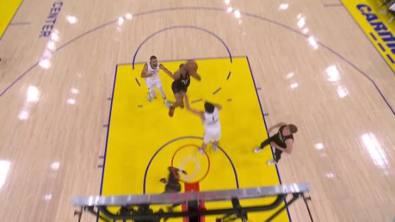 Keshad Johnson gets up to throw down a jam for the Heat.