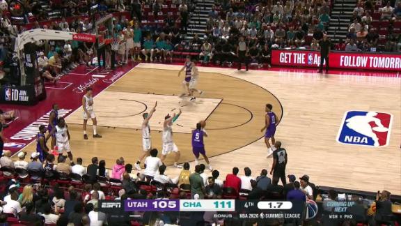 Liam McNeeley and the Hornets come out with a win in their first summer league game over the Jazz.