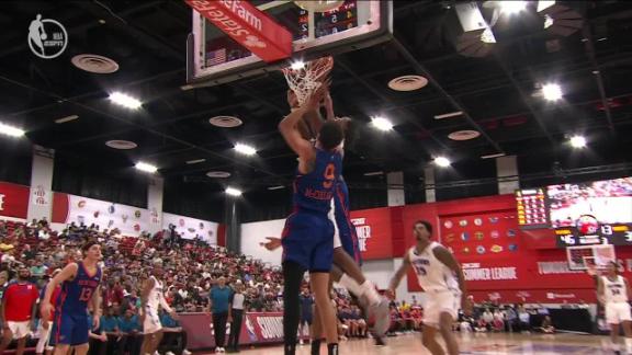 All five Pistons starters are in double figures, including Ron Holland II with 28 points, as Detroit takes down New York.