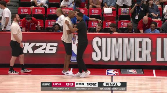 James Bouknight scores 25 points as the Trail Blazers improve to 3-1 in summer league play with a win over the Rockets.