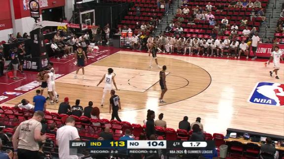 Robert Baker leads all scorers with 26 points as the Pacers beat the Pelicans 113-104.