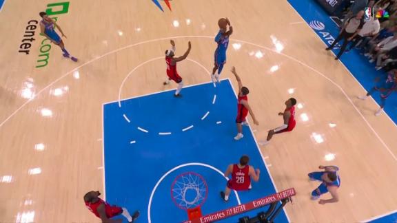 Shai Gilgeous-Alexander hits a smooth jumper for the Thunder in overtime vs. the Rockets.
