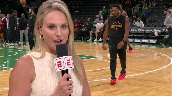 ESPN's Katie George asks Donovan Mitchell about his injury status ahead of the Cavaliers' matchup vs. the Celtics.