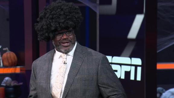 Shaquille O'Neal unveils a hilarious Halloween outfit, and the "Inside The NBA" crew roast it.