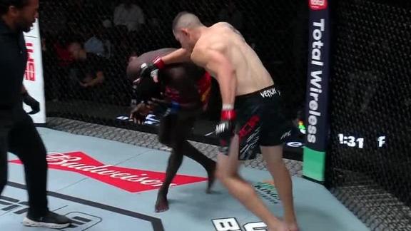 Steve Garcia celebrates after seismic TKO win over David Onama