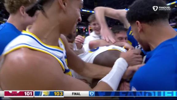 Pascal Siakam sinks a bucket over two defenders in final second to give the Pacers a 103-101 win over the Bulls.