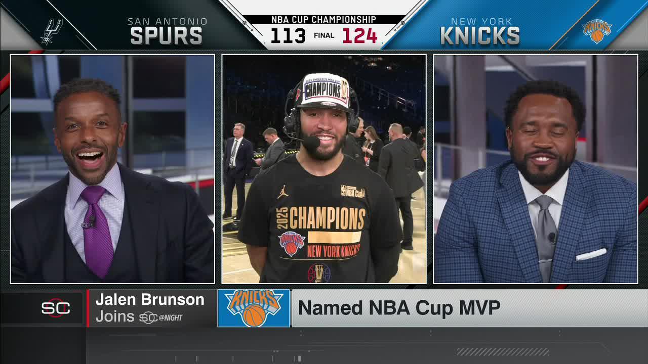 Knicks win NBA Cup after rallying to beat Spurs 124-113 - ABC7 New York