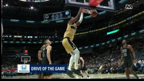 Alex Sarr elevates for slam dunk Brooklyn Nets