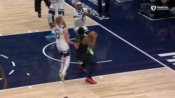 Donovan Mitchell gets the basket plus the foul