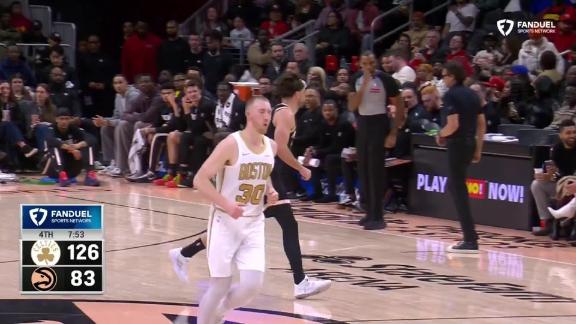 Sam Hauser knocks down the 3-pointer