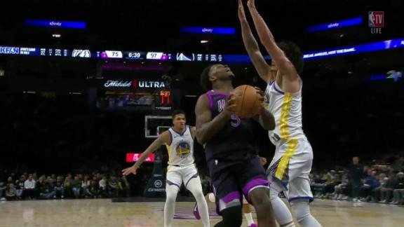 Anthony Edwards gets the basket plus the foul