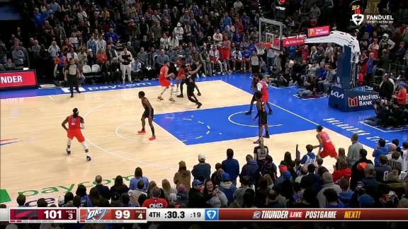 Scottie Barnes comes up with a huge block to seal the game for Toronto.