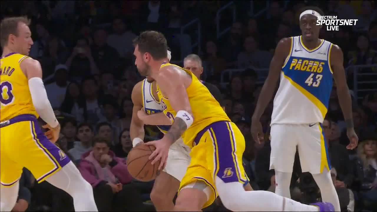 Luka Doncic scores 44 points in 3 quarters to lead Lakers past Pacers ...