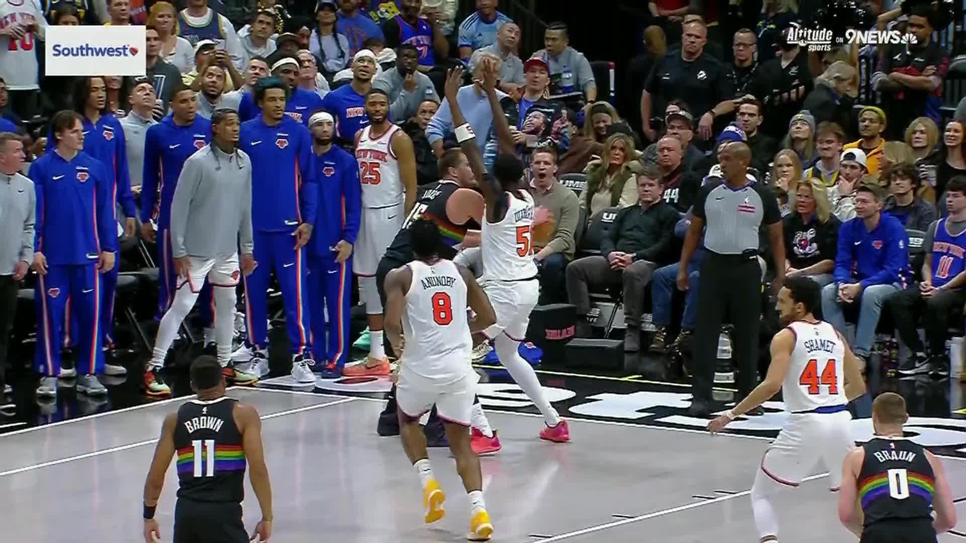 Knicks rout the Nuggets 142-103 as Denver guard Murray leaves with a ...