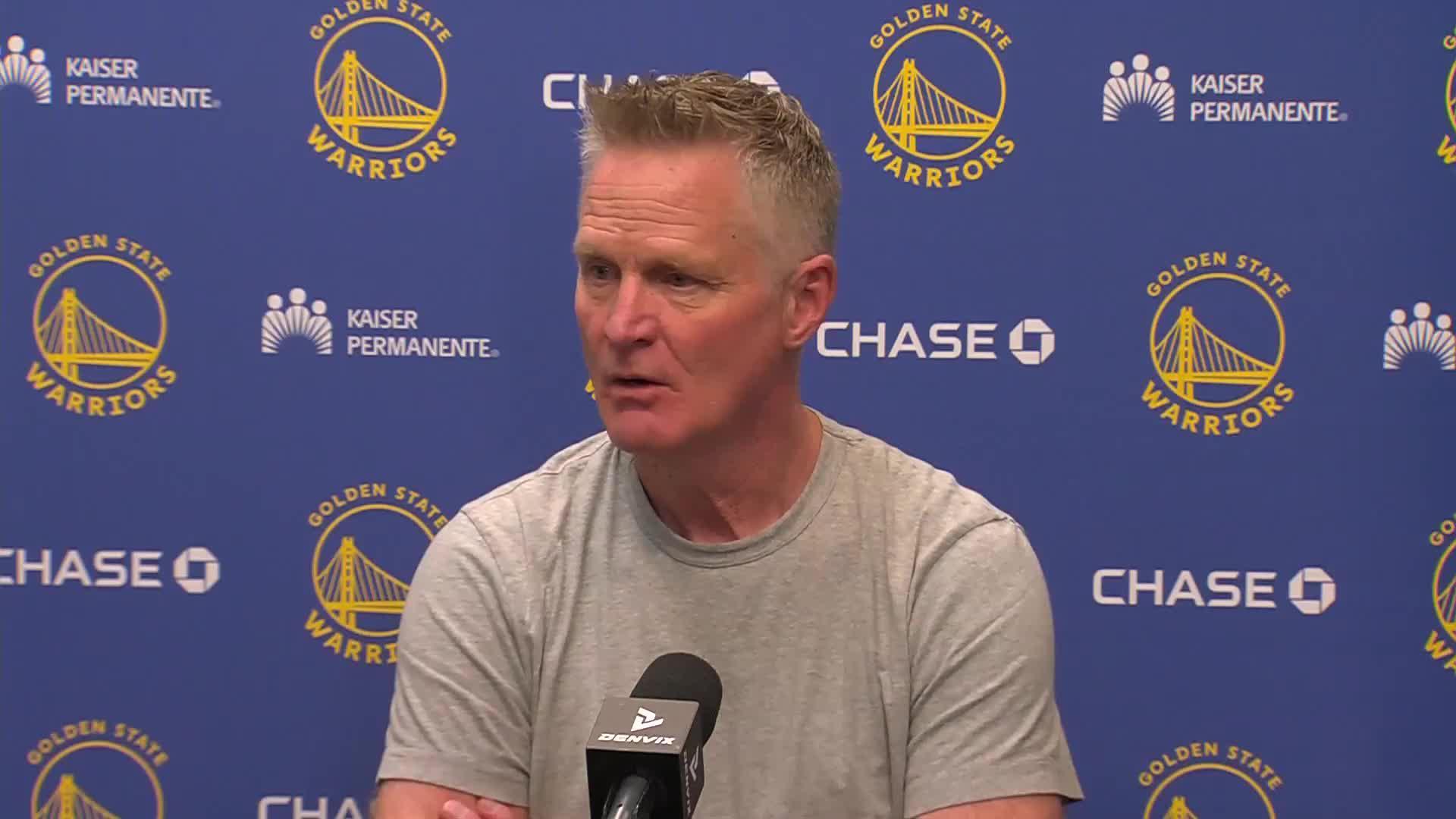 Steve Kerr provides an update on Stephen Curry's availability for the Warriors this season.