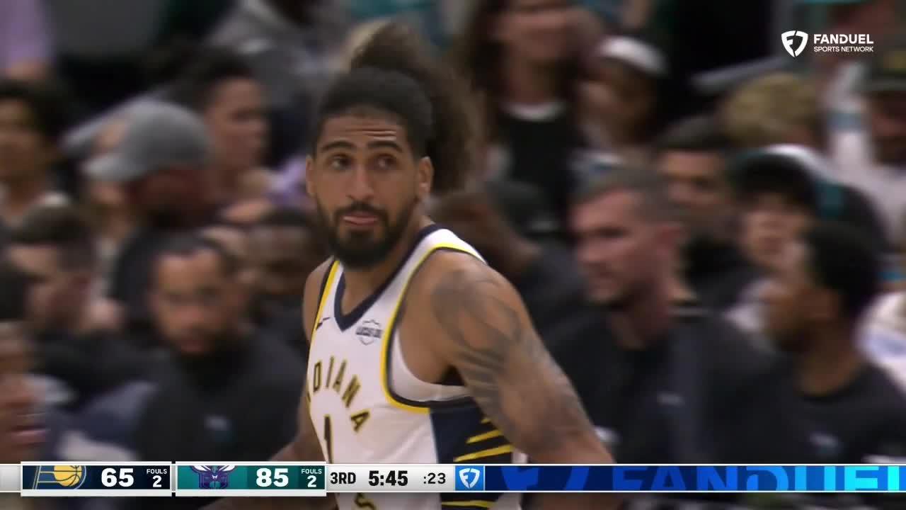 Pacers’ Obi Toppin shows off his range.