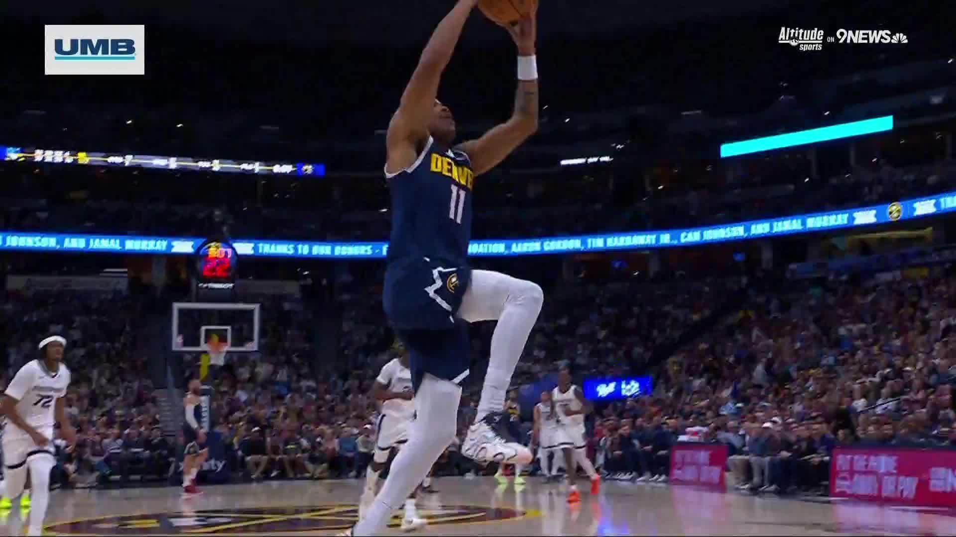 Bruce Brown elevates for slam dunk