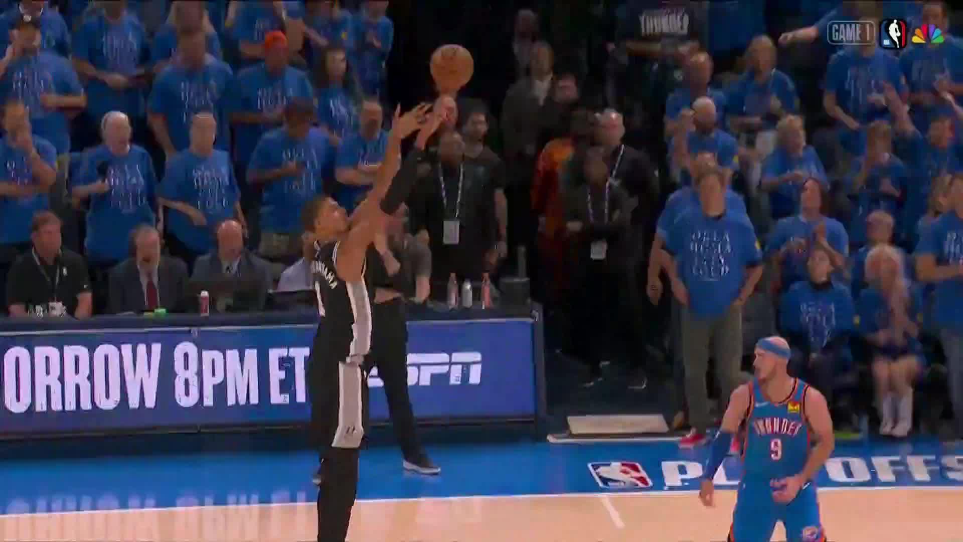 NBA: Oklahoma City Thunder vs San Antonio Spurs